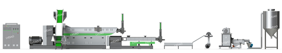 ABS parrallel twin screw extruder pelletizing line 75 / 140mm sekrup dia.  Daya 110kw / 22kw